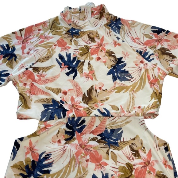 Rip Curl Sunset Waves Long Sleeve Floral One Piece Surf Swimsuit NWT Women’s L - Picture 4 of 16